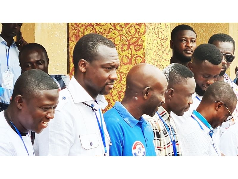 New Manhyia South chairman Adjei Mensah Ofori Atta (second left) and some of the elected executives after the elections