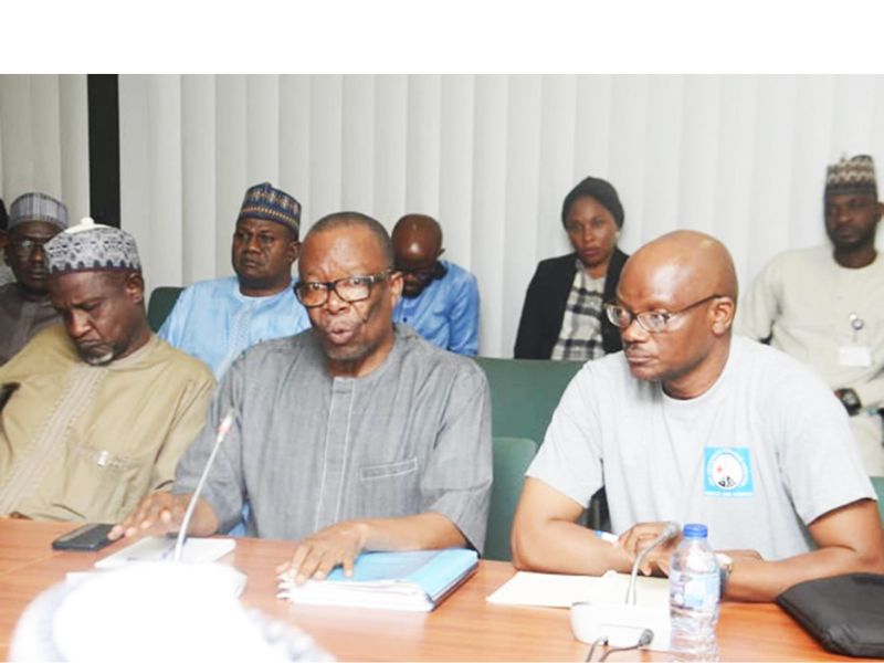 ASUU representatives in a meeting with the Speaker of the House of Representatives, Femi Gbajabiamila