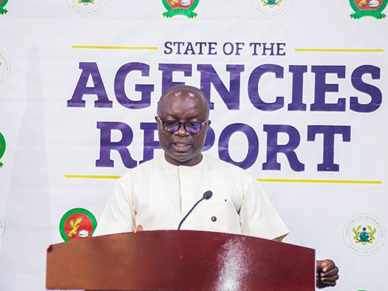 The Executive Director of the National Service Scheme (NSS), Mr Osei Asibey Antwi addressing the media