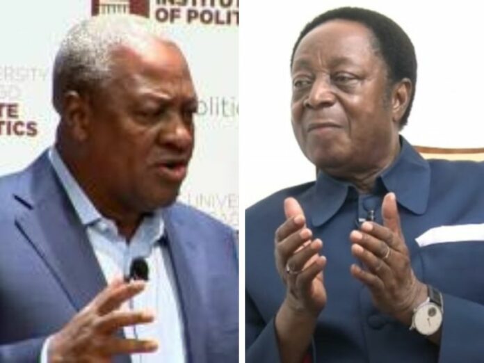 John Dramani Mahama, former President of Ghana and Dr. Kwabena Dufuor, Minister of Finance in the Mills Administration