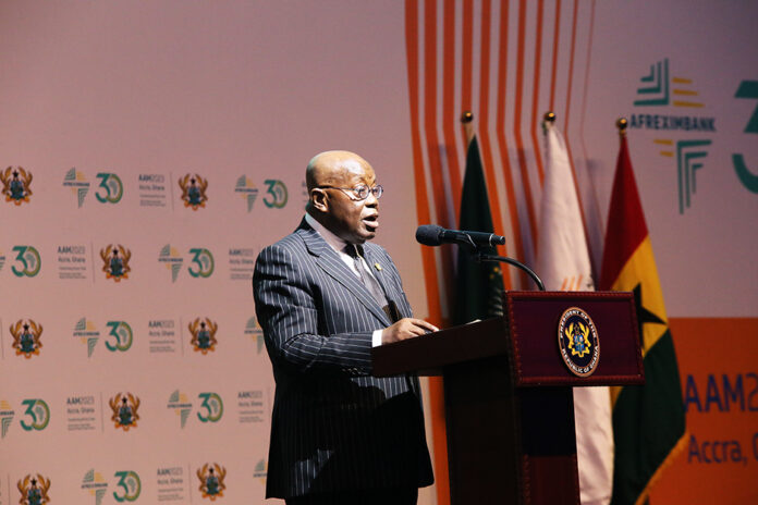President Akufo-Addo, delivering a keynote address at the 30th Afreximbank Annual Meetings and anniversary celebration of at the AICC