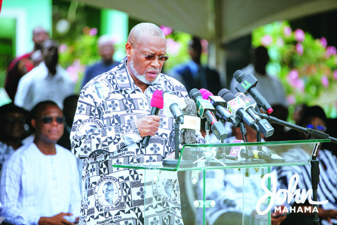 Alex Segbefia, Board chairman of J.E.A Mills Memorial Heritage addressing the gathering