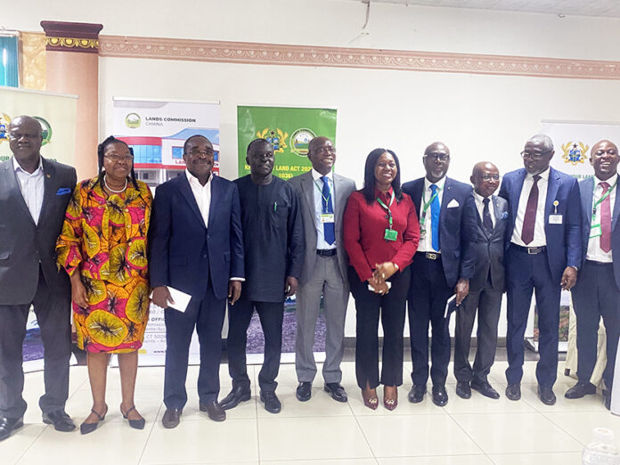 The Deputy Minister of Lands and and Natural Resources, and Officials of the Lands Commission in a group photograph