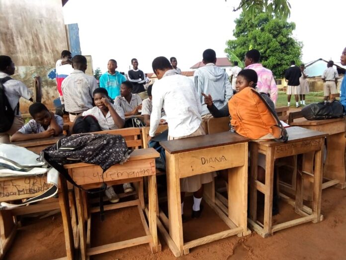 Students of Ada Kyerematen Municipal Assembly (MA) Basic 'B' School in Koforidua finding understanding to the situation