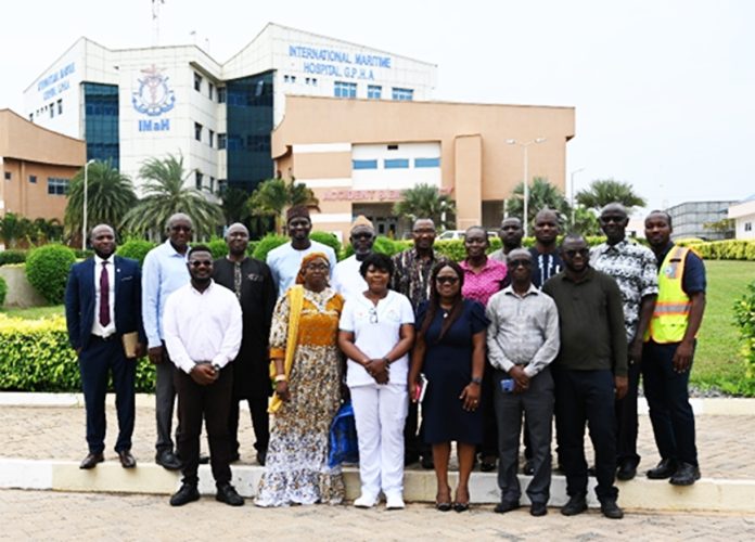Members of the Board of Directors of Gambia Ports Authority with staff of GPHA at the International Maritime Hospital
