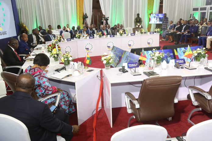 Dominic Nitiwul (extreme end), Minister for Defence addressing the 6th Ordinary Session of the Assembly of Heads of State and Government of Gulf of Guinea Commission at Jubilee House