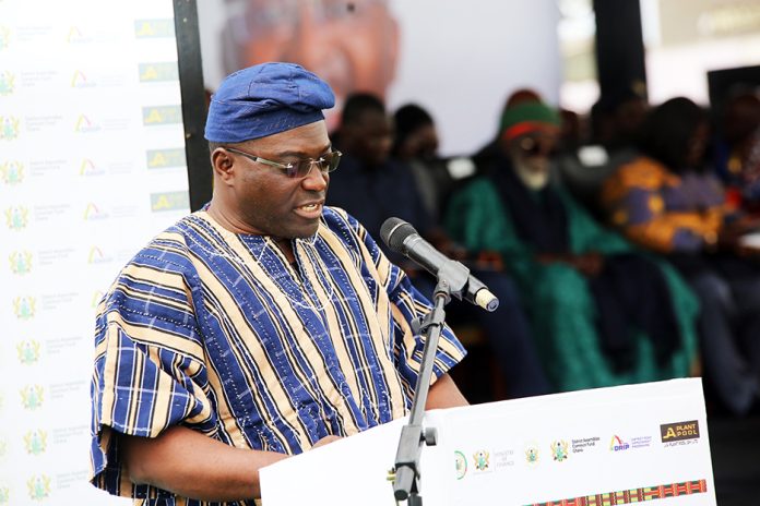 The Minister for Local Government, Decentralization and Rural Development, Martin Adjei-Mensah Korsah giving his address