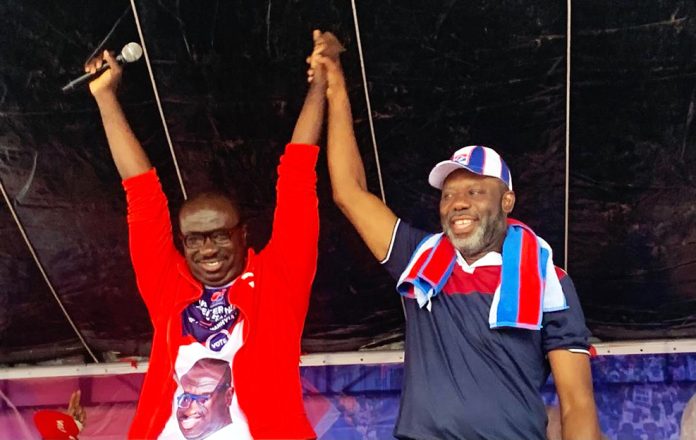 Dr. Matthew Opoku Prempeh,running mate of Dr. Mahamudu Bawumia ,outdooring the Parliamentary Candidate for Manhyia South ,Lawyer Nana Agyei Baffour Awuah