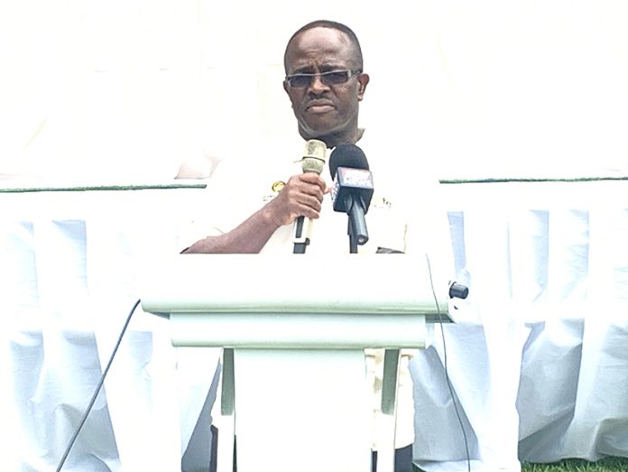 The Chief Executive Officer for the Ghana Chamber of Mines, Dr. Sulemanu Koney, speaking at the event