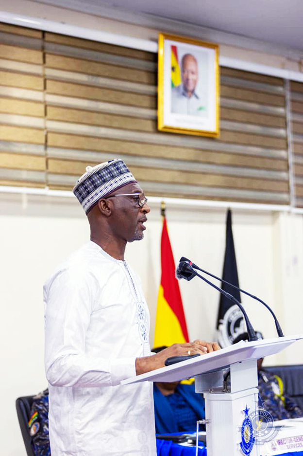 Alhaji Muntaka Mubarack addressing the regional commanders