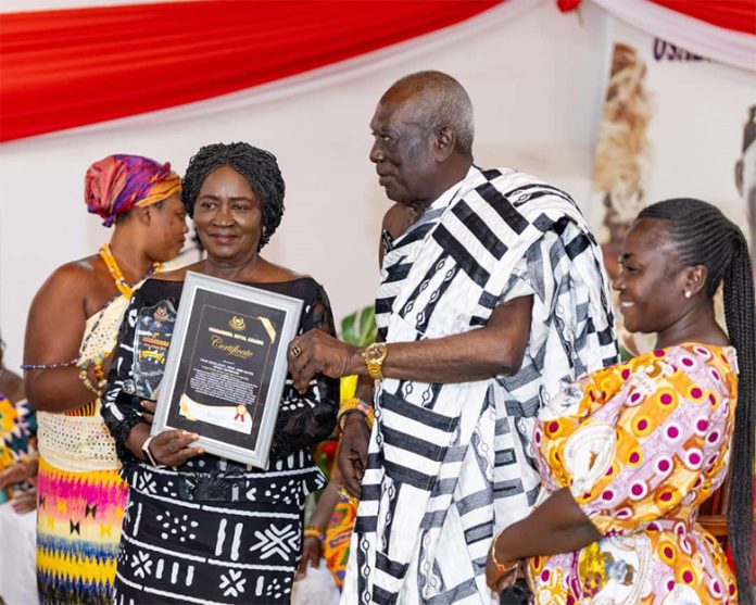 Vice Pres Prof Naana Jane Opoku-Agyemang and the Paramount Chief of the Oguaa Traditional Area, Osabarima Kwesi Atta II