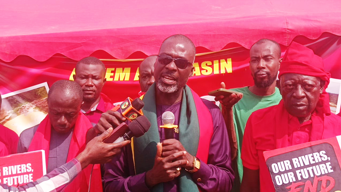 Akyem Anyinasin Residents Stage Protest against Illegal Mining Operations