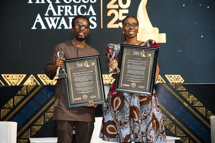 Georgina Bartels and Rawbil Soale with their adwards