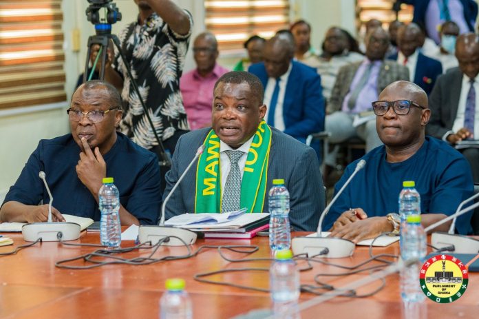 Mr Kwame Agbodza and his team at the PAC sitting