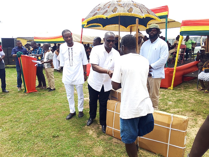 Armah Buah donates pickups, GH¢1m scholarship, tools to boost Ellembelle development