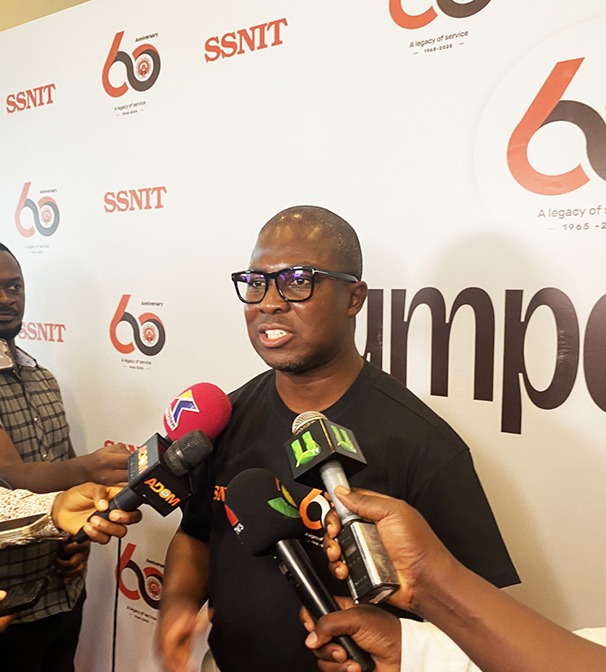 Director General, SSNIT, Mr Kwesi Afreh Biney, speaking to journalists