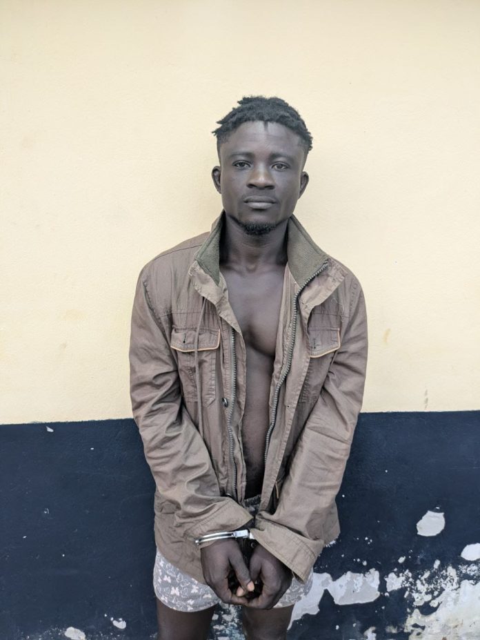 One of the suspects rounded up by the police