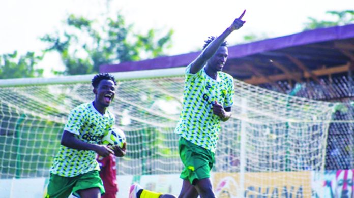 Razack Sanou celebrating the lone goal