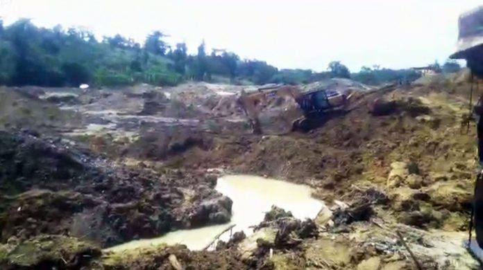 The mined area at Beposo