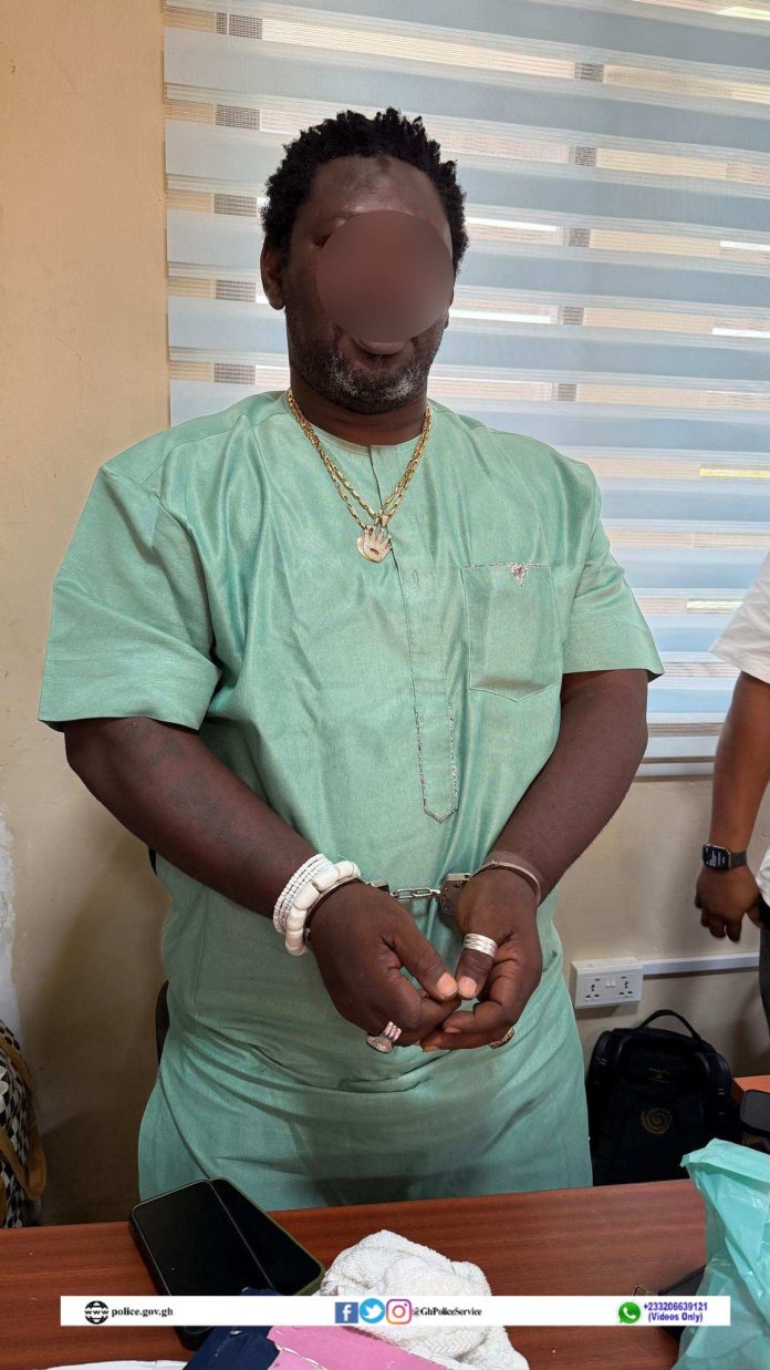 Suspect Abubakari Sadick, popularly known as “Cyborg,” who has been arrested by the police to assist with investigations.