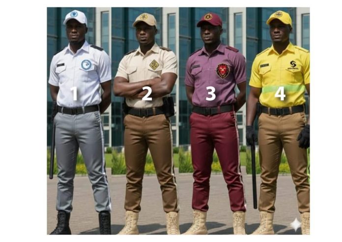 Specimens of uniforms approved by the Ghana Police Service.
