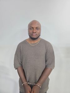 Chiediebere Pascal, a 28-year-old Nigerian national, in police custody.