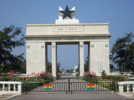Government warns Ghanaians: don’t travel to South Africa The Independence Arch, Accra, Ghana.