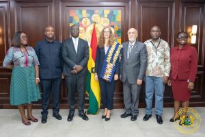 The Ghanaian delegation, led by Cassiel Ato Forson, Minister for Finance and Economic Planning, and Carole van Eyll, Belgium’s Ambassador to Ghana, together with their respective delegations, pose for a photograph after the event.