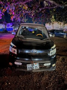 The Toyota Voxy vehicle impounded by authorities and allegedly used by the suspects.