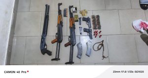 Deadly ammunition and weapons exhibits retrieved from the suspects during the intelligence-led operation, according to the Ghana Police Service.