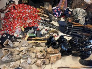 Cache of ammunition seized by security forces during a highly coordinated operation at Sampa.