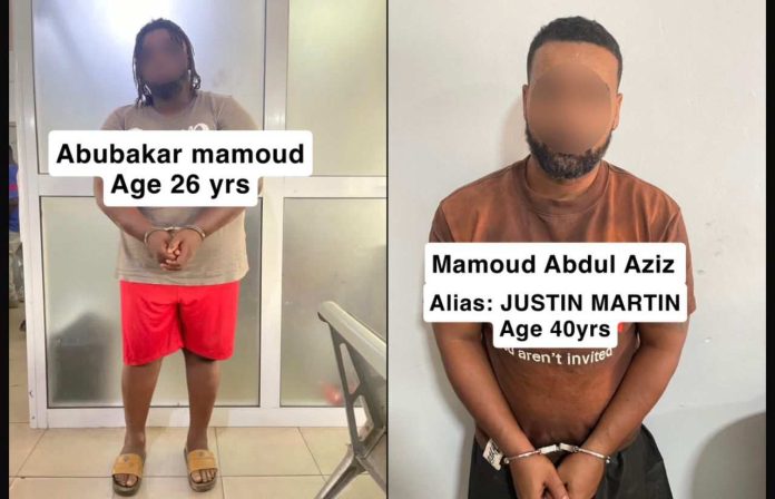 The two suspects in police custody