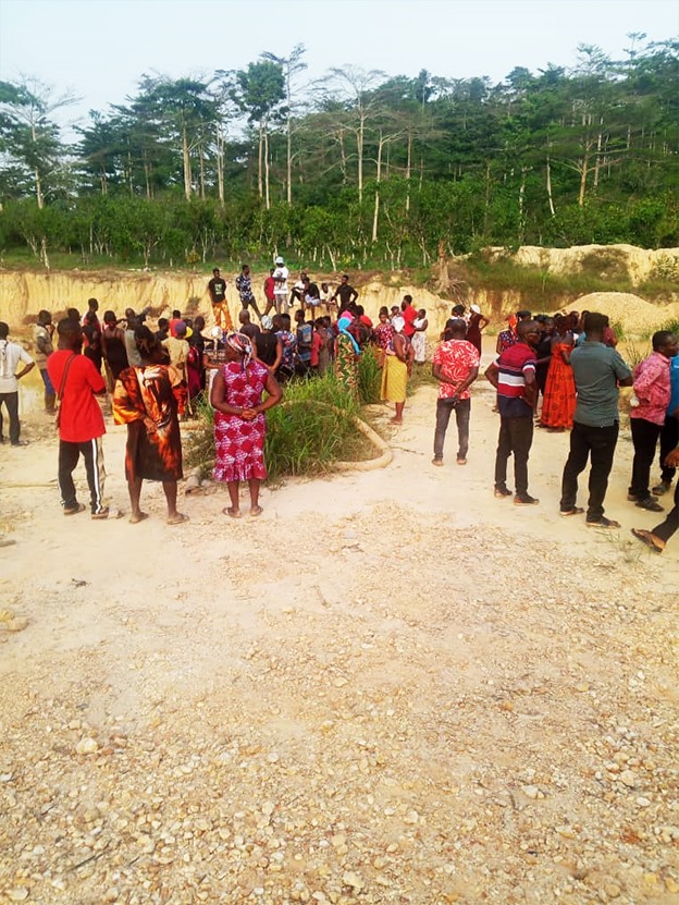 Residents at the scene of the accident