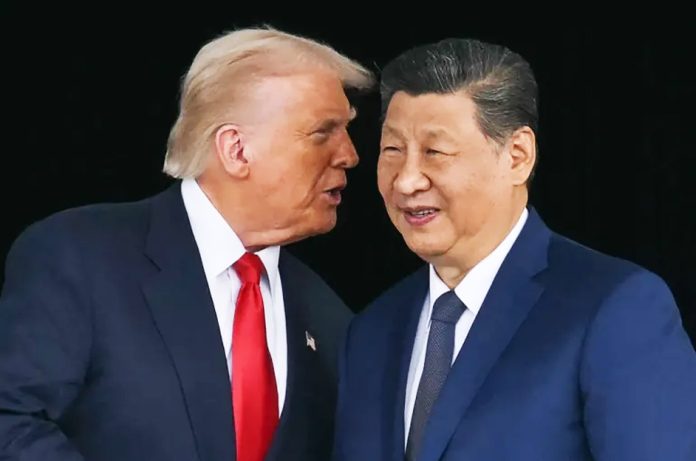US President Donald Trump, left, and China's President Xi Jinping