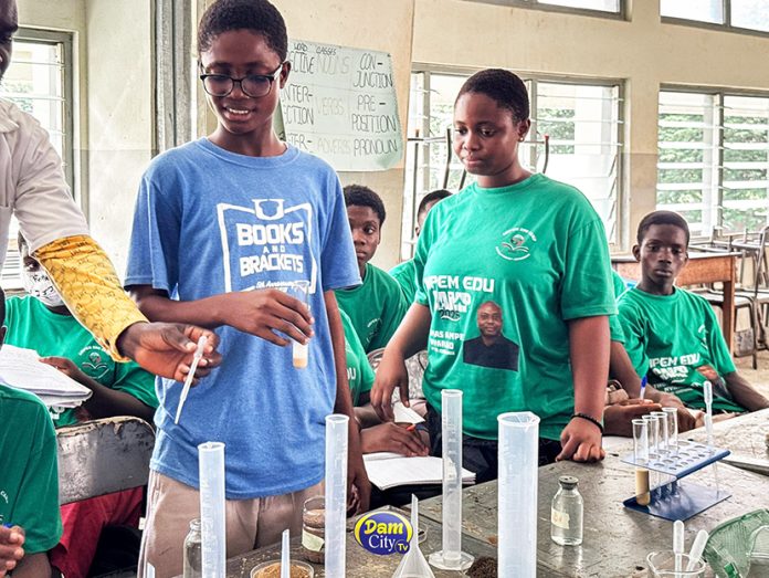 Some female students in the lab