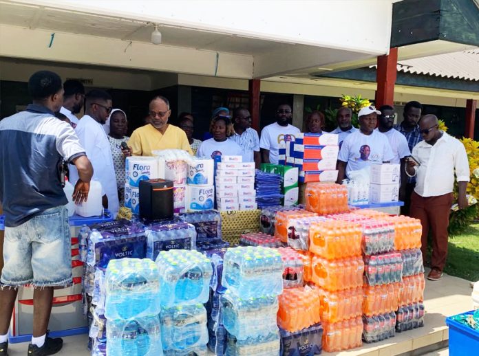 Assorted drinks donated to Eikwe hospital by the Armah-Kofi Buah
