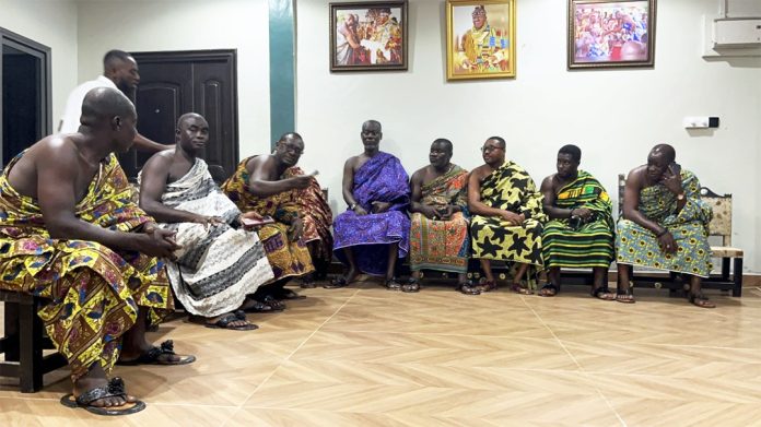 Members of the Sub-Traditional Council in a meeting with the press