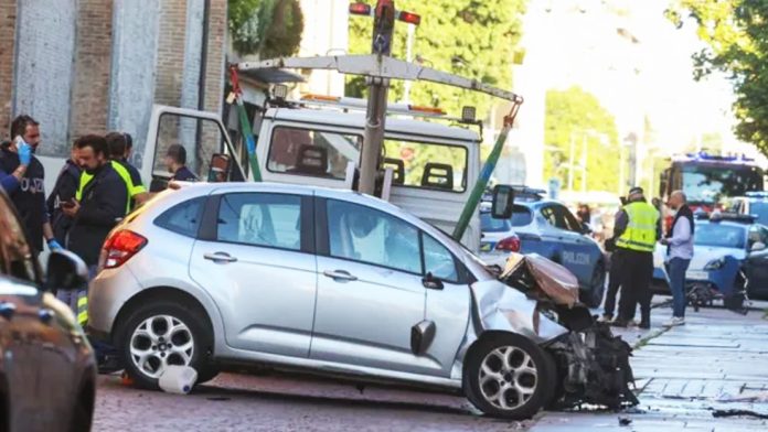 The car was driving at very high speed