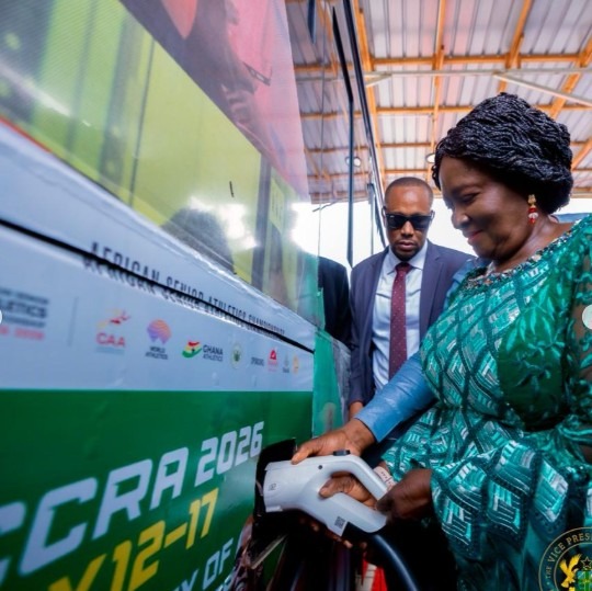 Vice President, Prof. Naana Jane Opoku-Agyemang, commissions a fleet of 100 29-seater buses for Metro Mass Transit Limited