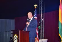 US issues 12,000 Visas To Ghanaian Students The Acting Chargé d’Affaires of the U.S. Embassy, Rolf Olson, addressing the colourful celebration of the 250th Independence Anniversary of the United States of America in Accra.