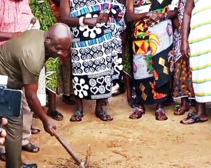 MCE Amankwah breaking grounds for Commencement of the 24-hr Economy Market
