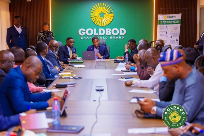 Chief Executive Officer of GoldBod, Sammy Gyamfi speaking at the meetimg