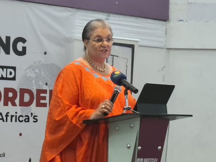 Hanna Serwaa Tetteh, the United Nations Secretary-General's Special Representative for Libya and Head of the United Nations Support Mission in Libya (UNSMIL), addressing pa
