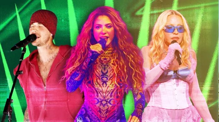 Justin Bieber, Shakira and Madonna headlined the first ever Fifa World Cup half-time show