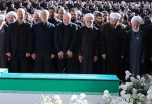 Iran supreme leader absent as senior officials attend ayatollah’s funeral
