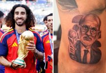 Cucurella gets tattoo of Spain coach De la Fuente