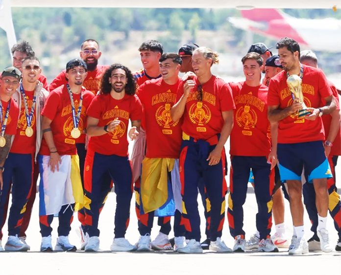 Spain touch down in Madrid
