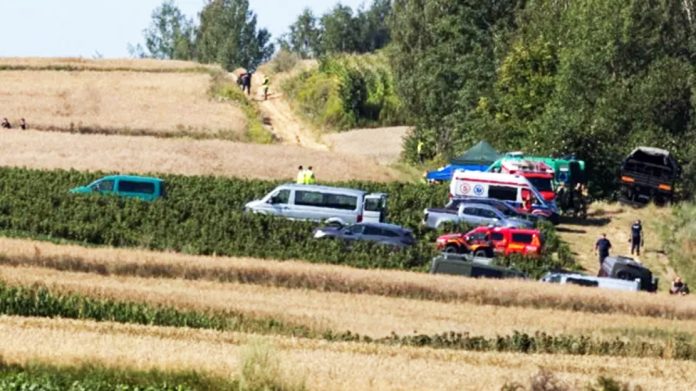 The missile landed close to the village of Tarnawa Kolonia deep inside Polish territory