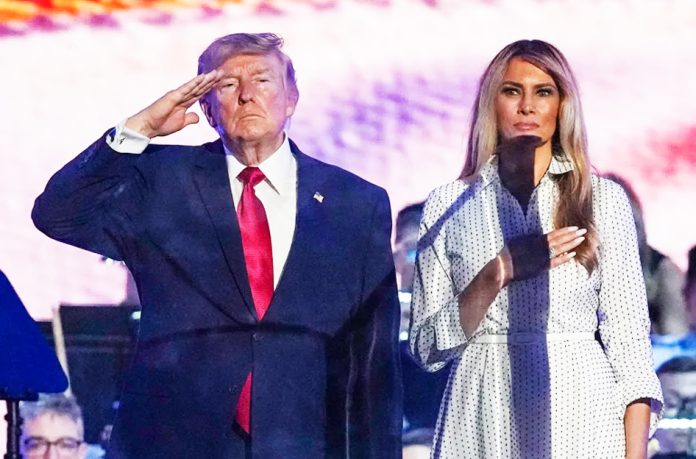 US President Donald Trump and first lady Melania Trump