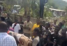 Gunshot to kill snake triggers deadly explosion at Aboso Kind-hearted individuals offer assistance to an injured man after the incident.